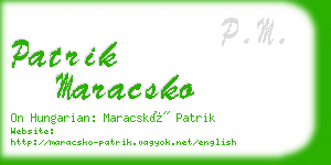 patrik maracsko business card